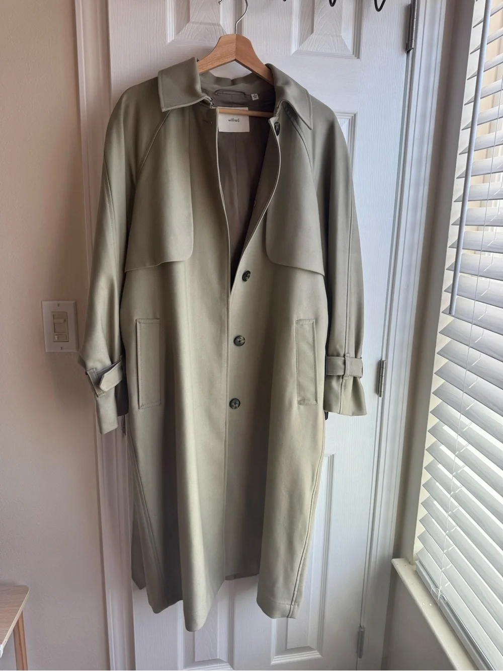 Aritzia Wilfred Olive Trench Coat with Belt - Picture 5 of 7